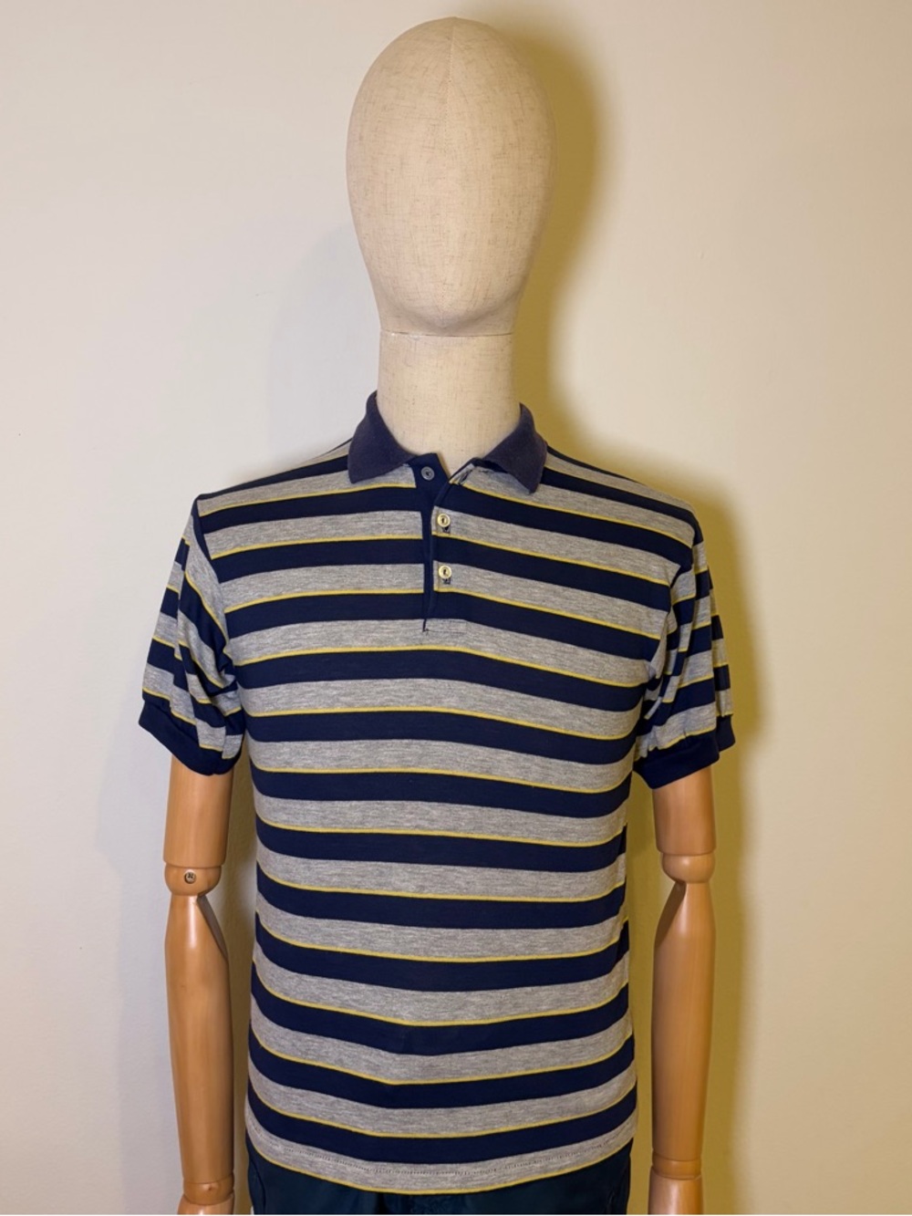 Vintage Garan Boys Striped Polo Shirt Size 14/16